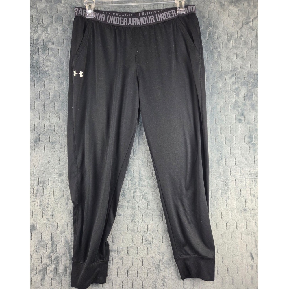 Under Armour Mens HeatGear Loose Fit Joggers Black Athletic Pants Large LG